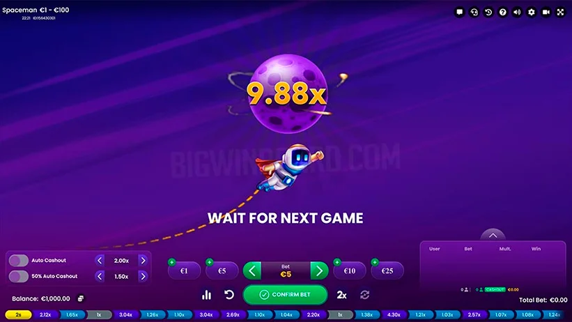 Multiply your money with Spaceman, the popular casino game